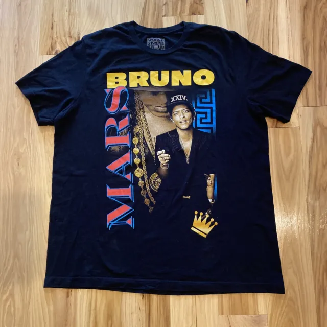 Bruno Mars 24K Magic World Tour Concert Tee Shirt Adult Size XXL Black