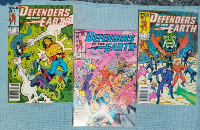 Lot 3 Vintage Marvel Comics Defenders Of The Earth No. 1 2 4 1987 Comic Books