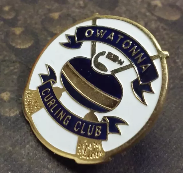 Owatonna Curling Club vintage pin badge