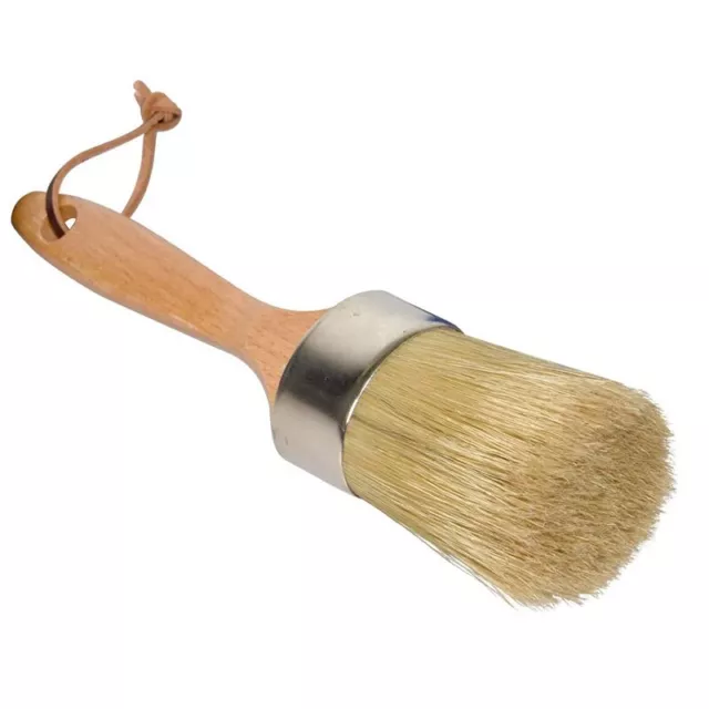 1X(Chalk and Wax Paint Brush  2-In-1 Round Natural Bristles Painting Tool1265