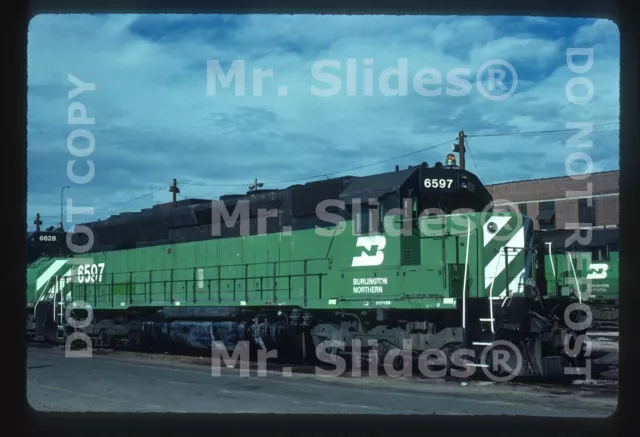 Original Slide BN Burlington Northern SDP45 6597 Denver CO 1984