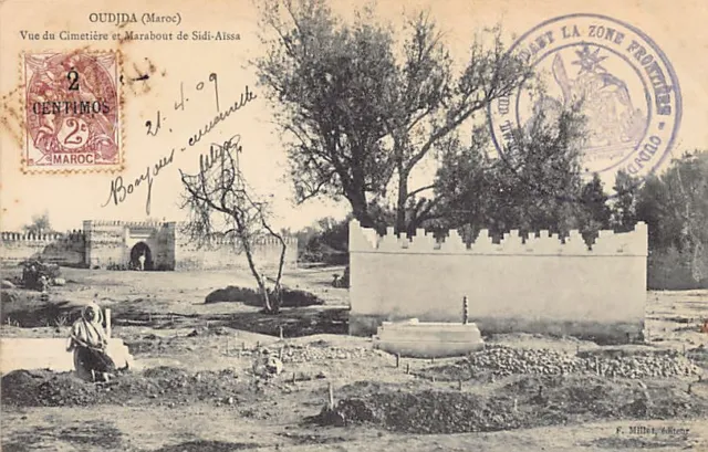 Maroc - OUJDA - Vue du cimetière et Marabout Sidi-Aïssa - Ed. F. Millet