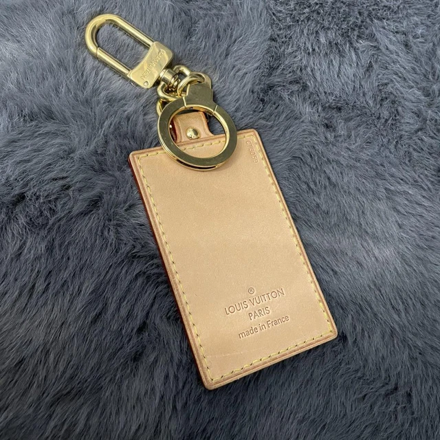 Louis Vuitton bag charm key ring Brown Leather Gold Hardware Ladies Accessories