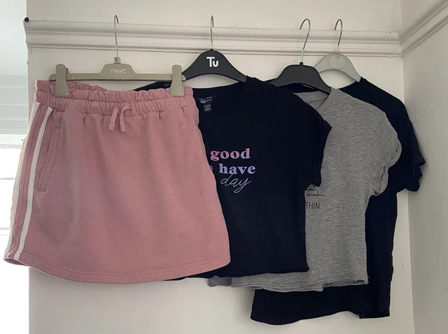 Ex Con Girls New look NEXT T-shirts Skirt Summer Clothes Bundle Age 12-13 Years