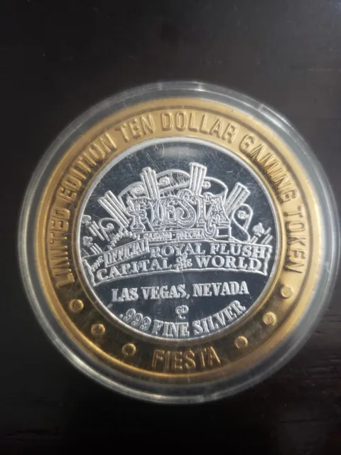 $10 Limited Edition Fiesta Slothouse Casino Gaming Token .999 Fine Silver