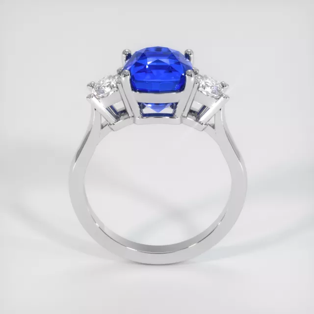 CEYLON (SRI LANKA) Cushion Blue Sapphire Platinum 950 Ring 4.05CT £ ...
