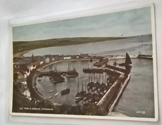 Old Town And Harbour Stonehaven Vintage Postcard (Valentine's Carbo Colour)