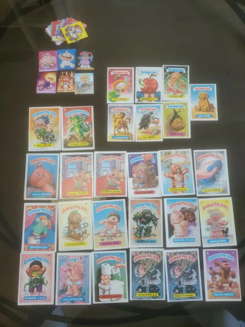 Lot Card Crados 1987, garbage Pail kids, stickers minikins, garbage gang