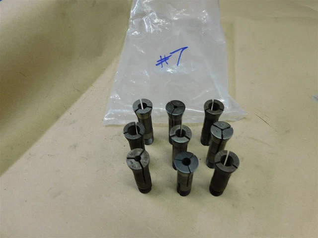 TCM 1A Lathe Collets 5/64 3/16 3/8 31/64 11/32 25/64 5/32 15/64 29/64 LOT # 7