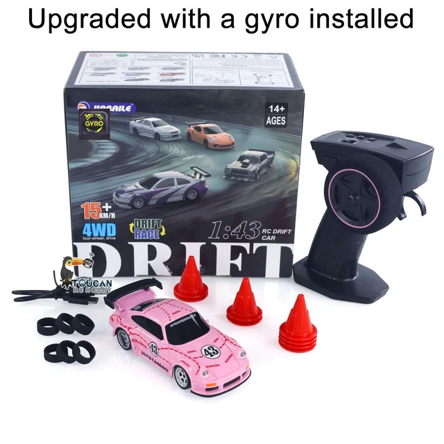 Wheelfun Drift Car 1/43 4WD RC – Mini Voiture 11 Cm, 2,4 GHz, Batterie 200 MAh, 30 Min De Jeu – Sans Gyroscope, Haute Vitesse – Cadeau Hobby