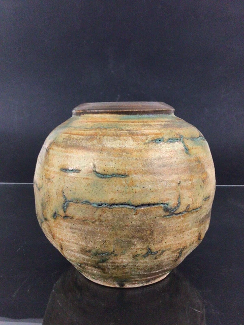 Vase boule en grès signature à identifier 2