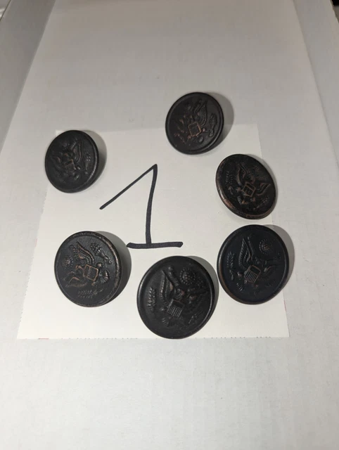 LOT DE 6 Boutons JUSTICE MILITAIRE dorés, originaux d'époque XIXe, 3