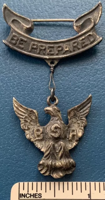 VTG 1920s EAGLE SCOUT Boy Scouts of America Award MEDAL PENDANT PIN BSA Robbins