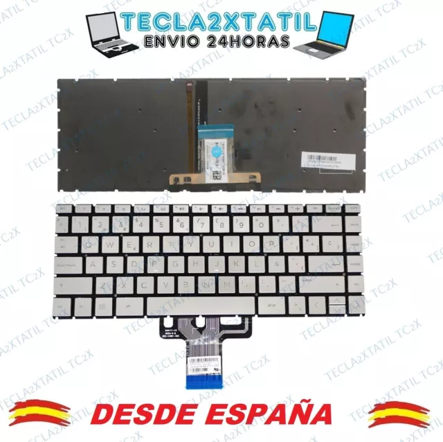 TECLADO HP Pavilion x360 14-dh 14-dh1000 14-dh2000 ESPAÑOL RETROILUMINADO PLATA