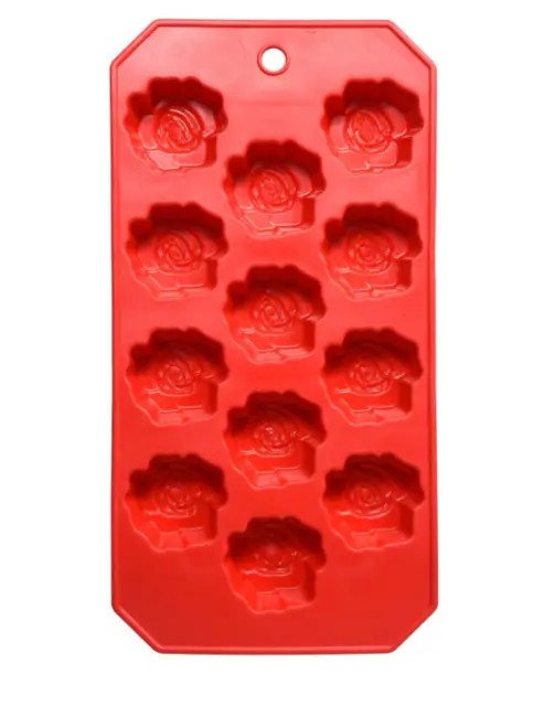New Valentine's Heart or Rose Rubber Shaped Ice Cube Tray Ice Cube Molds ~Choice