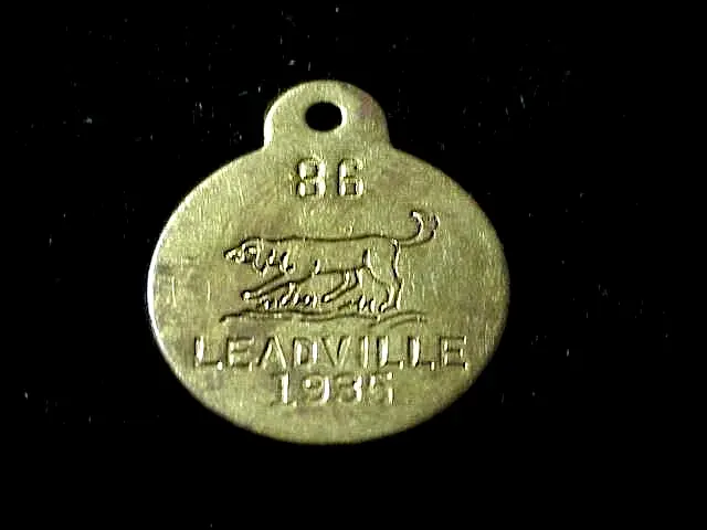 Leadville CO 1935 dog license Colorado pictorial dog tax token