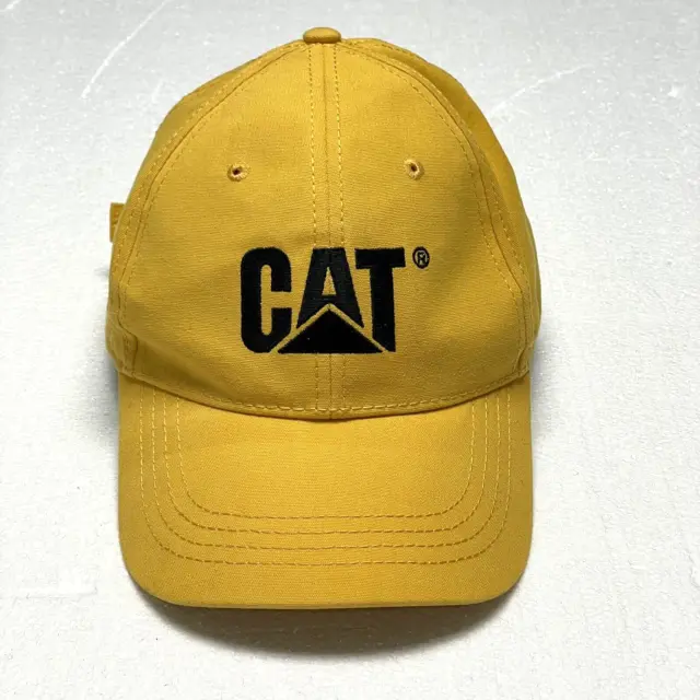 Cat Caterpillar Hat Cap Men's Yellow Construction Mining Equipment Strap Back