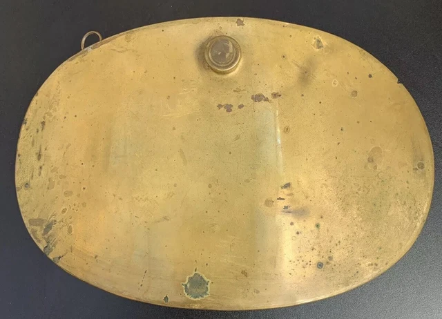 Bettflasche Wärmflasche gewölbt für Bauch Massiv Messing Alt Antik Deko