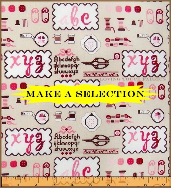 Licien Little Sewing Theme Scissors Buttons Thread Fabrics (Make A Selection)