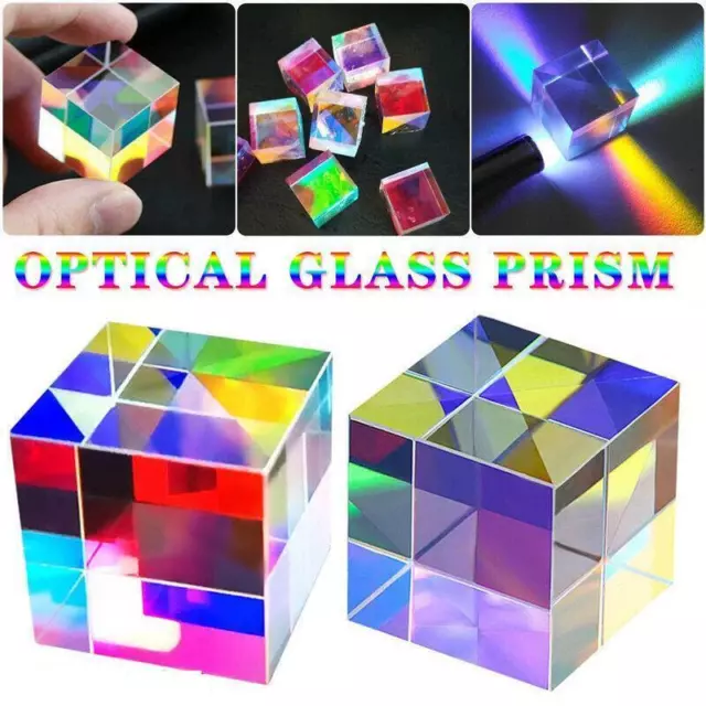 1x Magischer Optisch Glasprisma Glaswürfel Würfel Dichroic Cube 20*20*20mm-