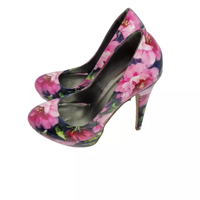 G by Guess Shoes High Heels Womens Size 7M Floral Pink Flowers Platform City