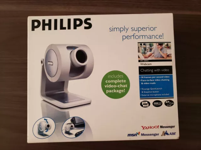 Philips SPC300NC PC Webcam USB Cable, Manual, CD, Open Box
