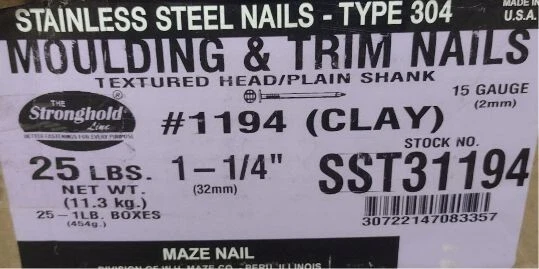 Maze Nails Sandstone Garage Door 1-1/4"  Trim Molding Nails  1 lb. Clay SST31194