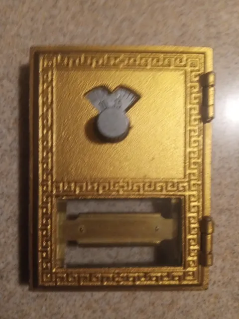 Rare Vintage Salsbury Small USPS Post Office Brass Box Door With Combination