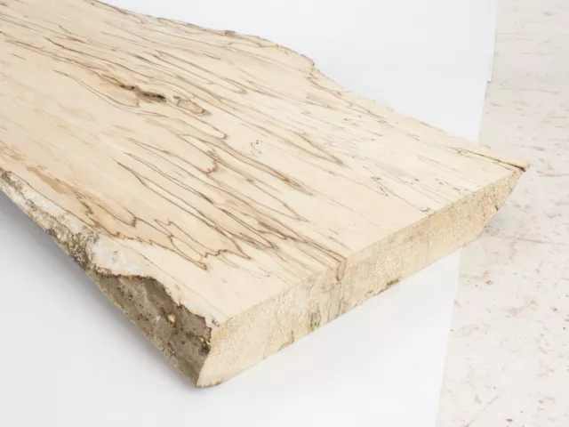 Waney Borde Inglés Spalted Madera de Haya Junta. Tablón De Mesa 250 x 920 x 28mm 2