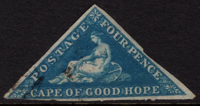 CAPE of GOOD HOPE - 1853 4d Deep BLUE SG 2 GU Cv £275 [D5372]