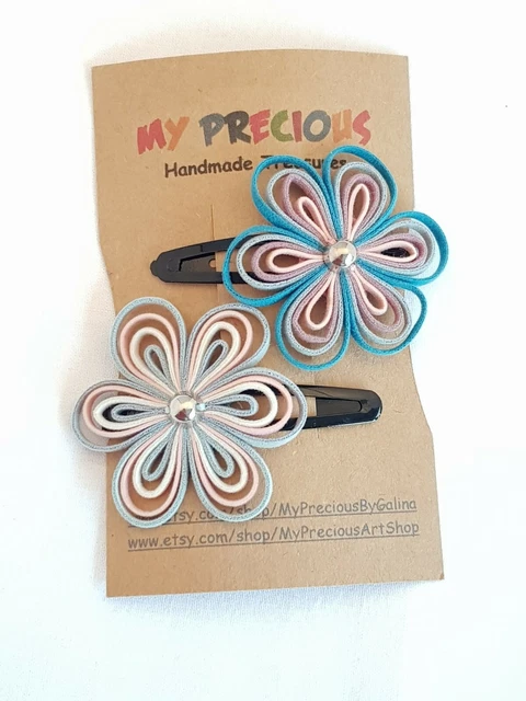 Lot de 2 pinces à cheveux faites main MyPrecious | accessoires capillaires enfants