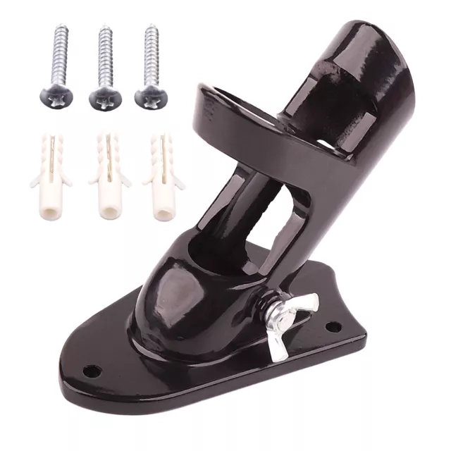 2-Position Flag Pole Bracket Holder Mounting Cast Aluminum 1" Black Heavy-Duty