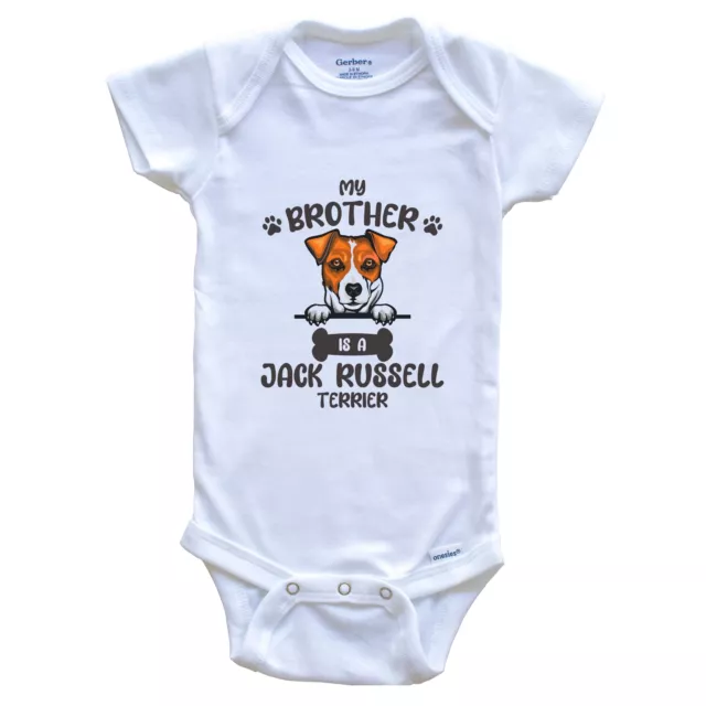 My Brother Is A Jack Russell Terrier Cute Dog Breed Baby Bodysuit