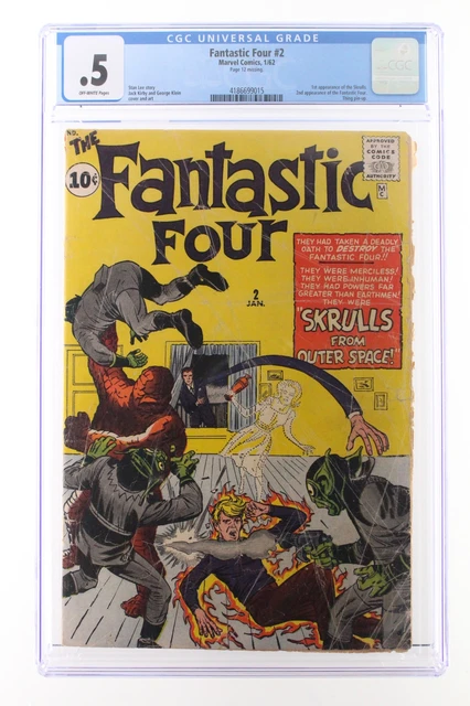 Fantastic Four #2 - Marvel 1962 CGC .5 2nd Appearance of The Fantastic Four. 1st