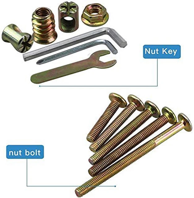 FandWay Möbelschrauben Set 60-teilig - M6 Gewindeeinsätze Mit Schrauben Für Holzmöbel - Inklusive Werkzeug