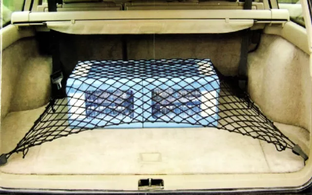 Lescars Universal Kofferraum Gepäcknetz, 70 x 70cm dehnbar, inkl. Klammern