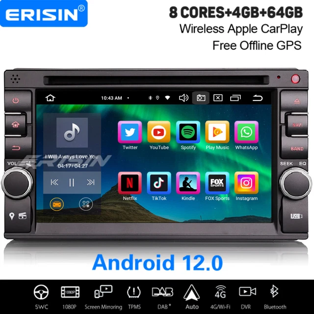 8-Core 64Go Android 12 Double 2 DIN Autoradio Pour Nissan DAB+ Navi CarPlay WiFi