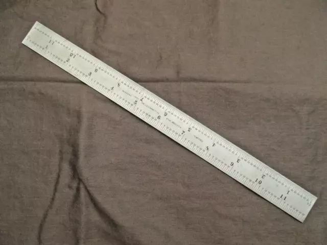 Starrett No.604RE 12" Tempered Steel Flexible Rule Ruler, U.S.A.