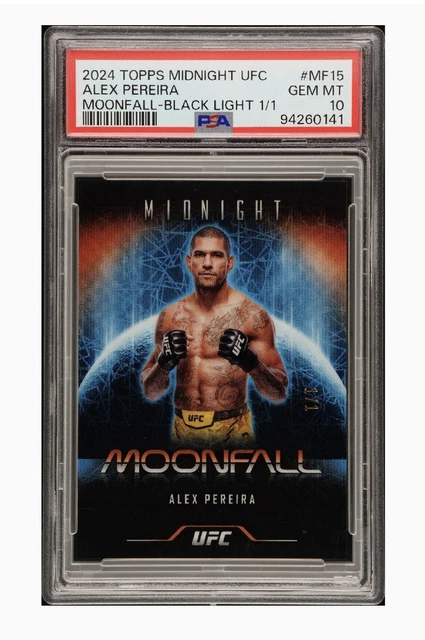 Alex Moonfall ALEX PEREIRA UFC Topps Midnight Ssp Inserto Moonfall Luce Nera 1/1; Psa ...