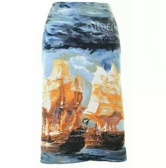 ❤️MOSCHINO Vintage 90" tube skirt Moschino Jeans,pirate ship,ONLY ONE IN EBAY!