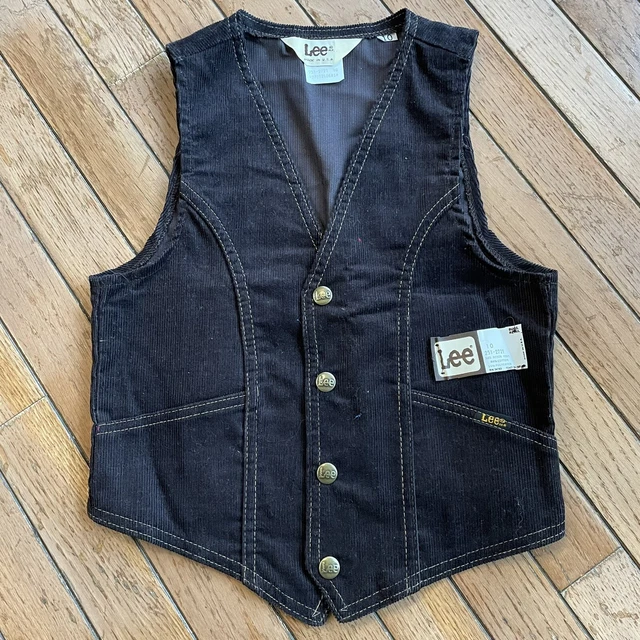 NWT VTG Lee Rider Boys Brown Corduroy Vest Made in USA Sz 10