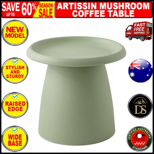 ArtissIn Coffee Table Mushroom Nordic Round Small Side Sofa Table 52CM Green
