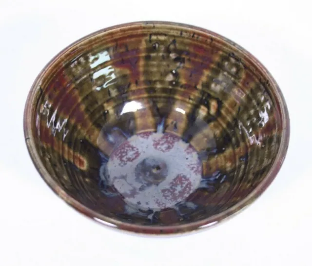 Multi Color Drip Glaze 6” Vtg Art Studio Pottery Stoneware Snack Nut Bowl Small