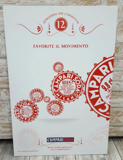 Vintage CAMPARI SODA Tabella Pubblicità IN METALLO CM.60 X CM 40 ORIGINALE