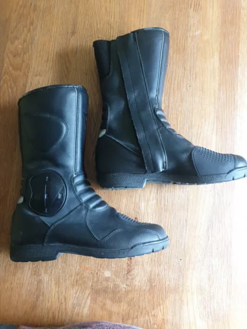 Ladies Leather Motorcycle Boots Vintage Italian Vera Gomma Black size 40