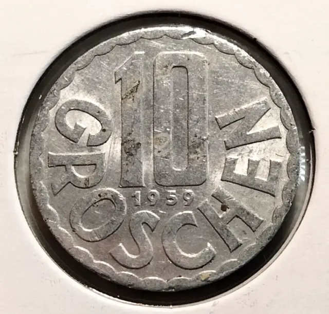 1959  AUSTRIA  10 Groschen  Coin -  KM# 2878 - Combined Shipping (#INV8524)