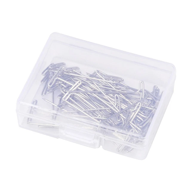 50 piezas 32mm Hacer Peluca Set Peluca Acero Inoxidable T con Caja de Plástico para