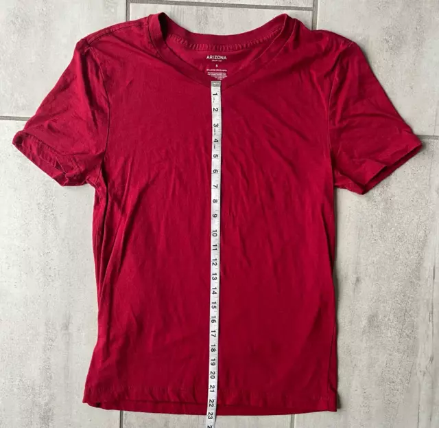 ARIZONA JEAN CO Mens Basic T-Shirt Red V Neck Cotton Blend Tee S $9.74 ...