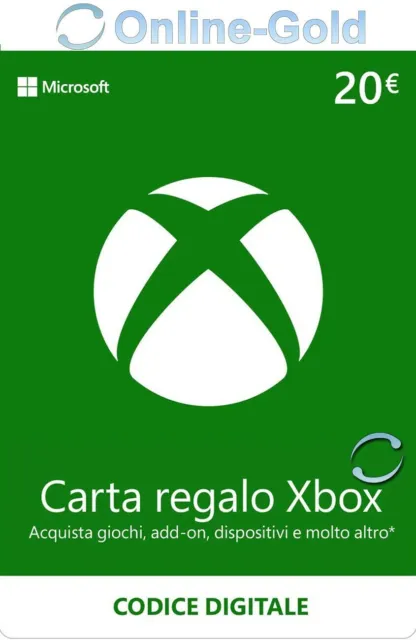 20 EUR - Carta regalo Xbox Codice digitale - €20 Euro prepagato Xbox Live - IT