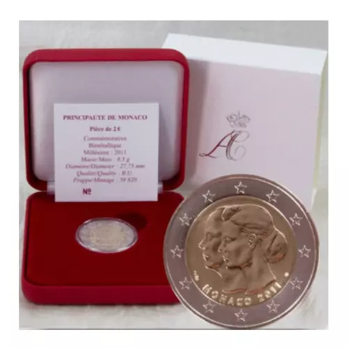 🇲🇨 Coffret 2 Euro BU 2011 Monaco - Mariage Princier 🇲🇨